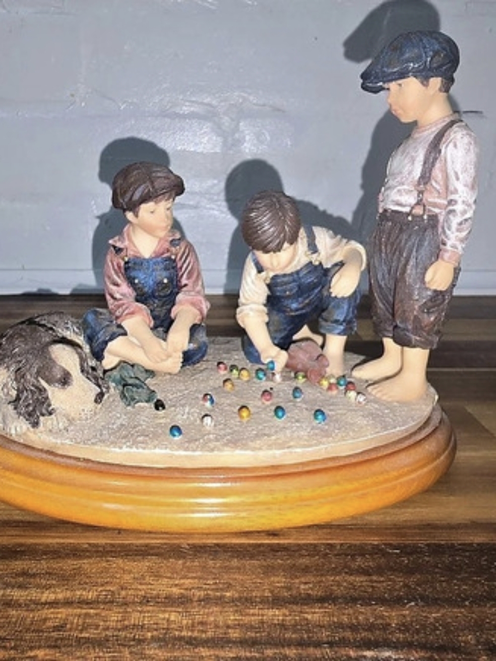 Timeless Treasures Wiped Out Shooting Marbles Figurine Display
